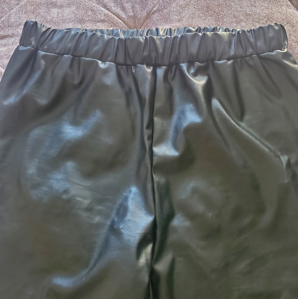 Faux leather pants